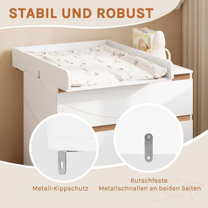 Nowy drewniany przewijak na komodę / regał / MDF / WOLTU !A2170!