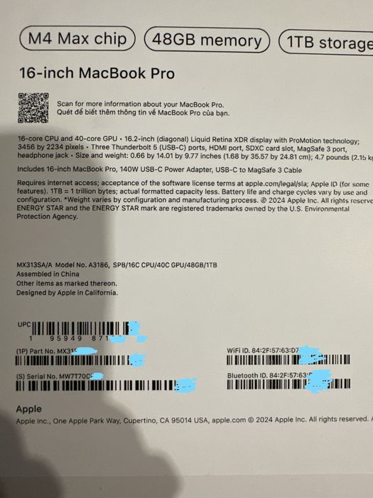 MacBook Pro 16” M4 Max | 48 GB RAM | 1 TB | 2024 | Gwarancja Apple