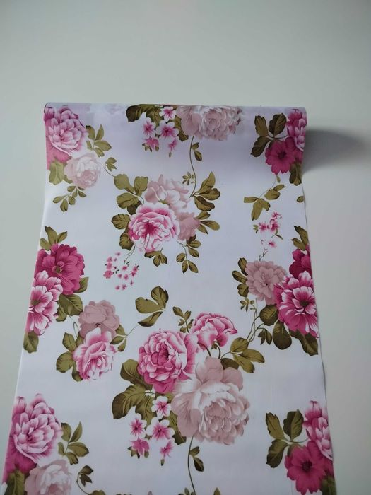 bieżnik dekoracyjny w rolce kwiaty tkanina 28 cm. x 5 metrów