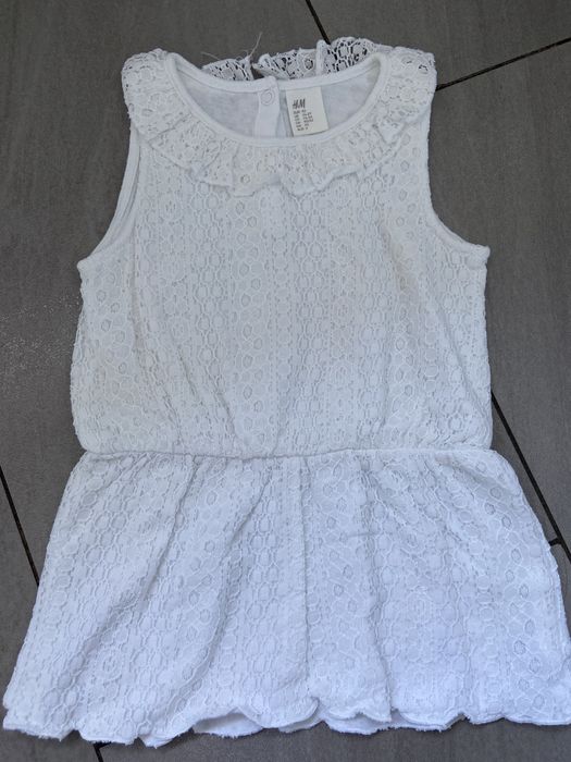Sukienka koronka H&M rozmiar 92, kolor biały
