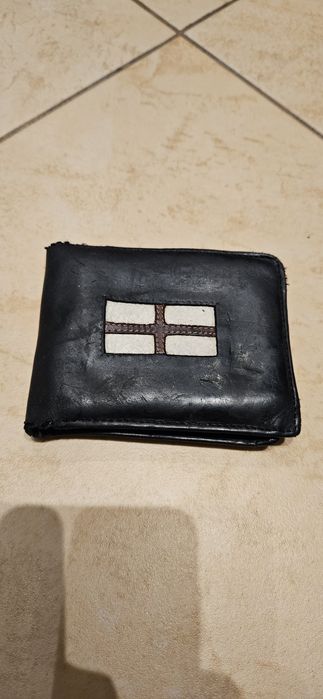 Portfel czarny unisex skorzany skora naturalna portmonetka na karty ne
