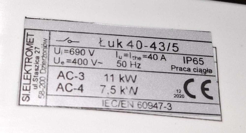 Łuk 40-43/5 L0P 40a