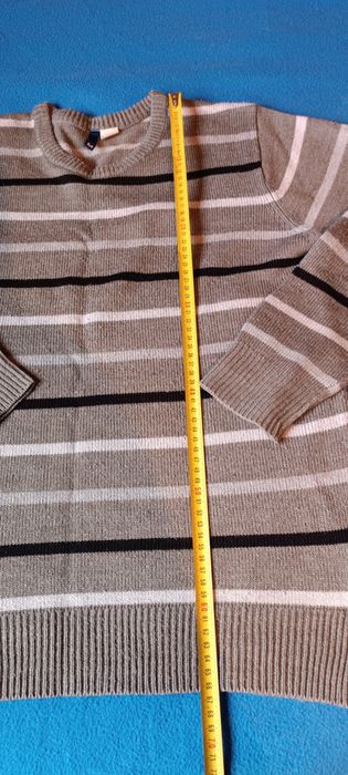 Sweter meski szary w pasy hm M