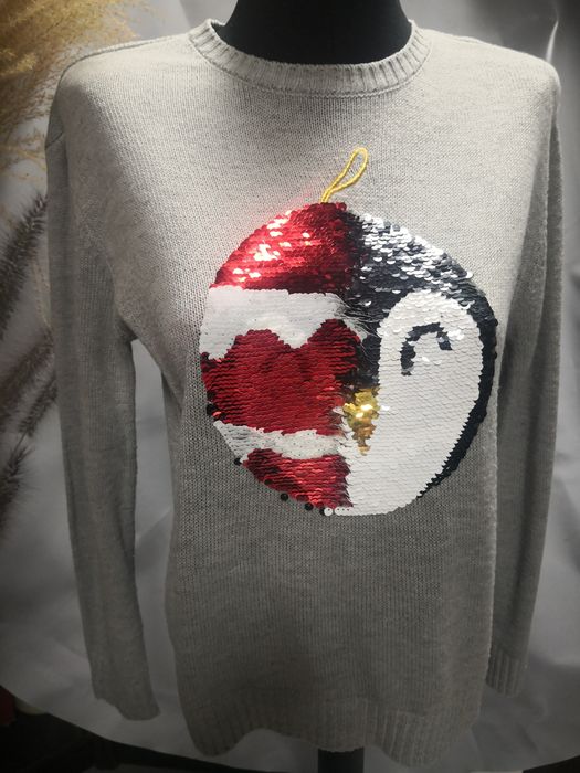 Sweter świąteczny cekiny obrotowe