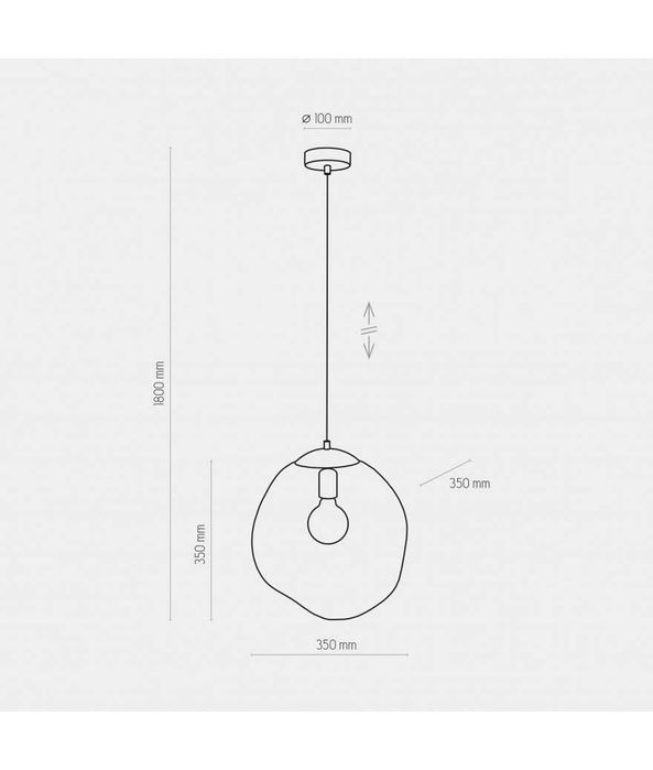 Lampa wisząca czarna szkło SOL TK Lighting Loft