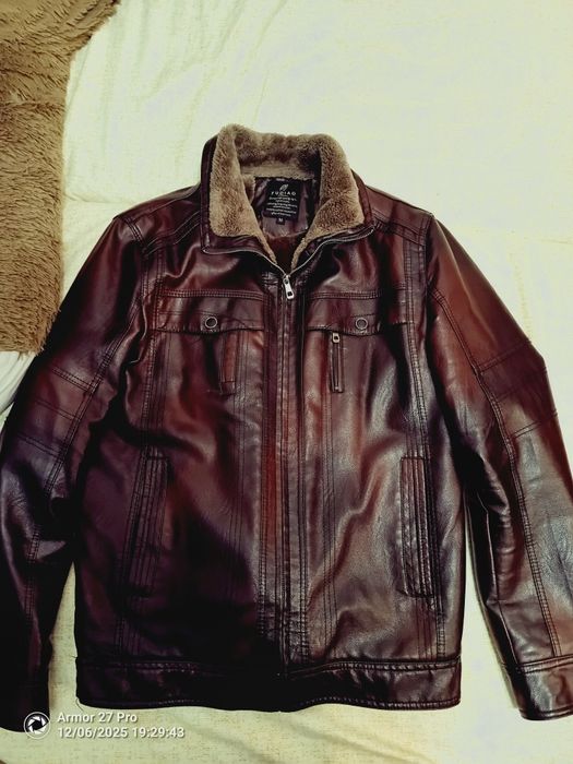 Чоловіча шкіряна зимова  куртка