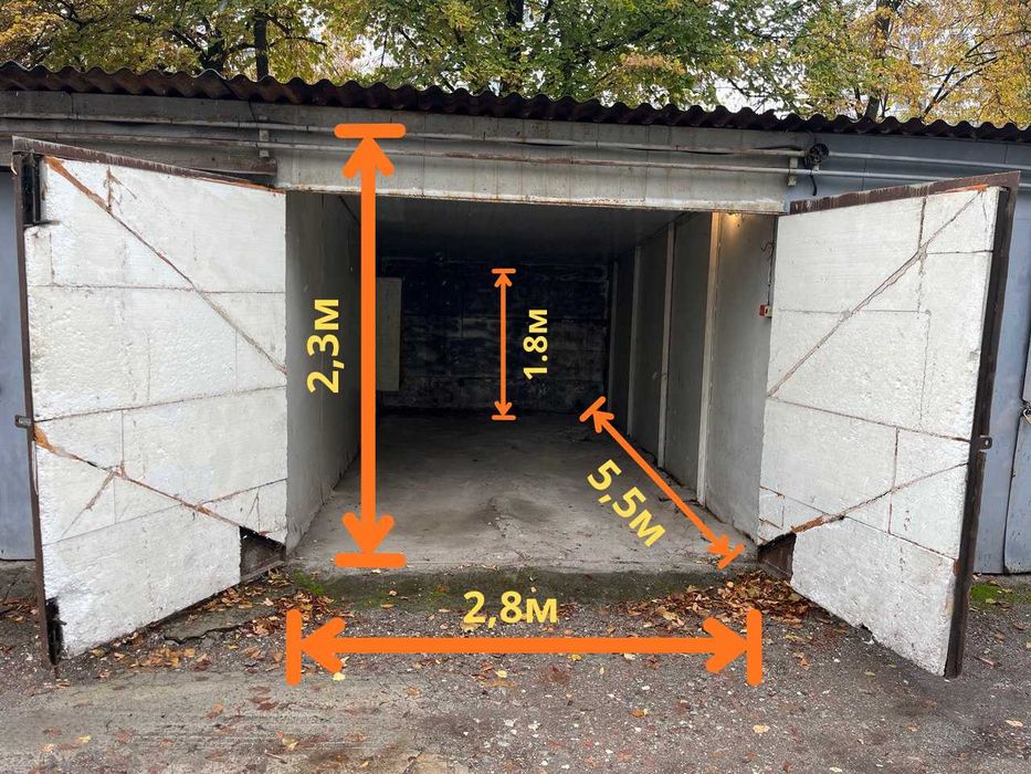 Оренда сухого гаража 2,8×5,5 м, Борщагівка, Г.Космосу 26 з електрикою