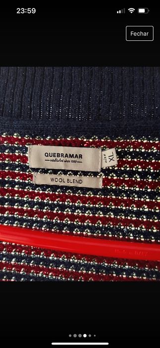 Casaco Quebramar azul e vermelho XL