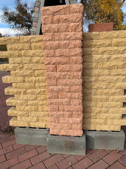 Цегла для паркану рвана під камінь, цегла гіперпресована, цегла скеля