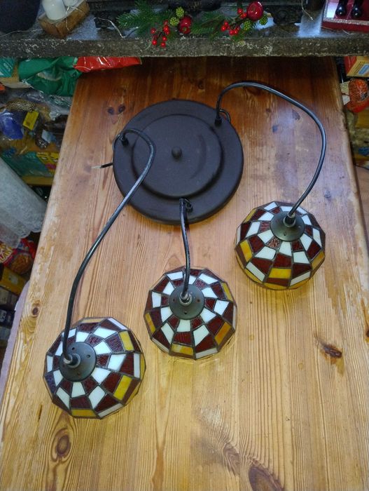 Żyrandol witrażowy tiffany lampa vintage  rustykalna