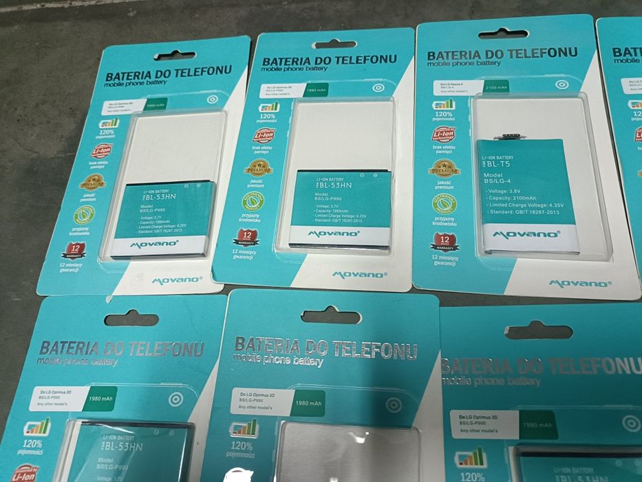 50 sztuk nowych baterii do telefonów,  cena za całość