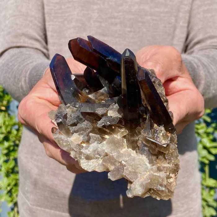 Drusa de quartz preto fumado com 500g