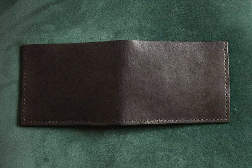 Czarny skórzany portfel handmade