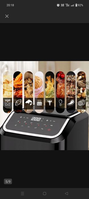 Frytkownica beztłuszczowa AirFryer 5.5l duża 10 programów 1600W mocna