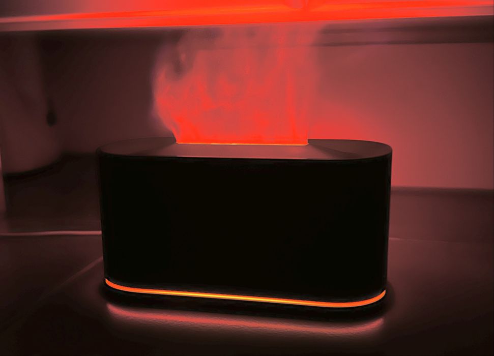 Dyfuzor zapachowy nawilżacz powietrza i symulacja płomieni czarny