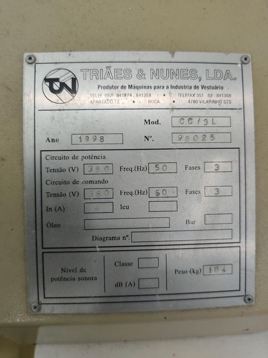 Máquina Industrial Triães & Nunes CC13L – Vincar Bolsos