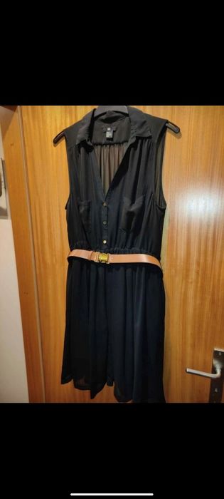 Vestido Preto H&M 46 Como Novo