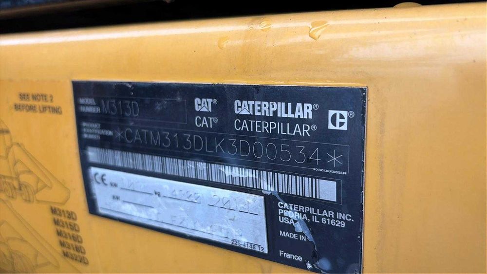 Sprzedam koparkę kołową CAT 313D, 2014r., świeżo sprowadzona!