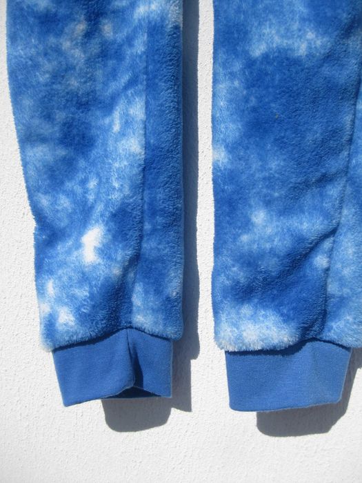 Мягенький синий кигуруми комбинезон для дома сна махра 146 152