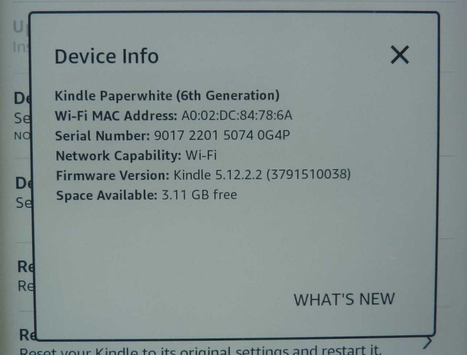 Amazon Kindle Paperwhite Edycja 2, 6 Generacja / Kolor Czarny / 4GB