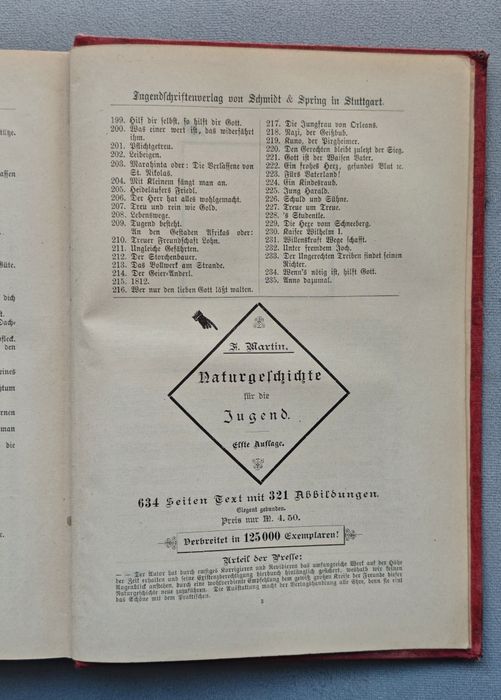 Książka antykwaryczna Deutscher Jugendfreund 1890 rok, 45 tom