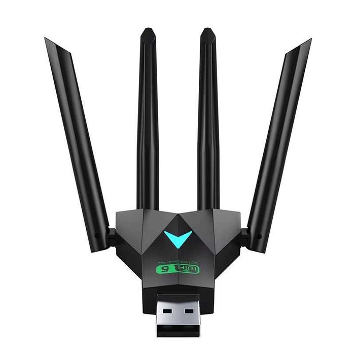 Двохдіапазонний 1300 Мбіт/с WiFi USB-адаптер 2.4G/5Ghz