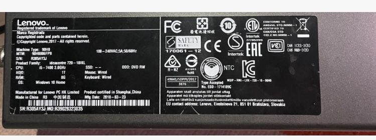 Komputer do gier Lenovo I5 GTX1060 HDD/SSD 1T