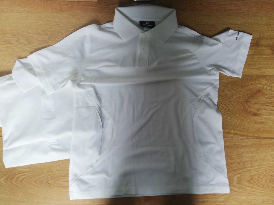 3 Polos Brancos Desporto- Decathlon - 14 anos