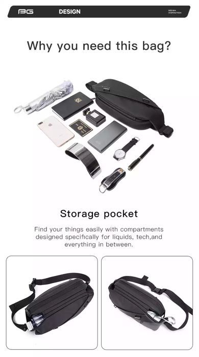 Сумка Xiaomi BANGE BG-7295 Mi рюкзак бананка чехол клатч sling bag клю
