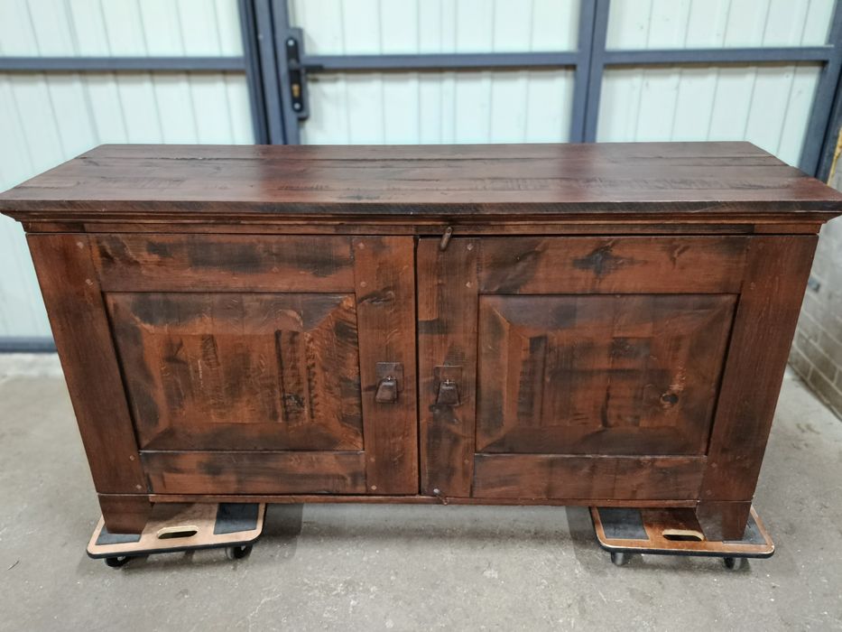 Komoda brązowa, kolonialna. Klasyczna. 155 cm. Lite drewno.