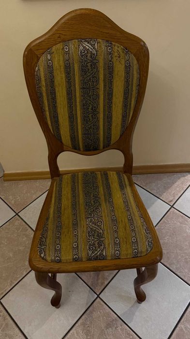 Komplet krzeseł dębowych 6 + 2 fotele