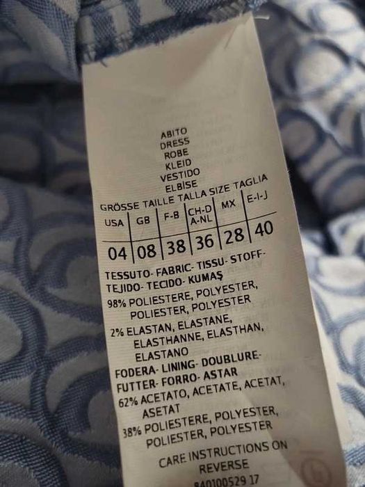 Max&Co sukienka midi rozkloszowana niebieska biała elegancka Max Mara