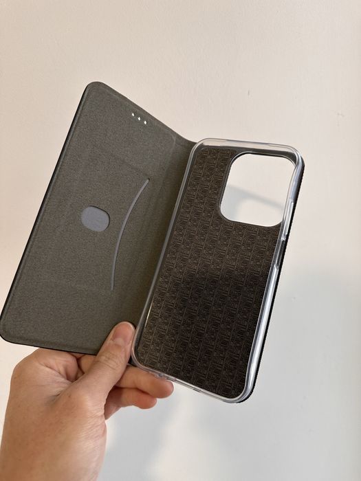 Etui kabura sensitive book czarna + SZKŁO do XIAOMI REDMI 15C 4G / 5G