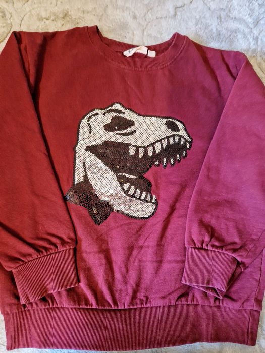 2 bluzy Kappahl 122-128 dinozaury cekiny