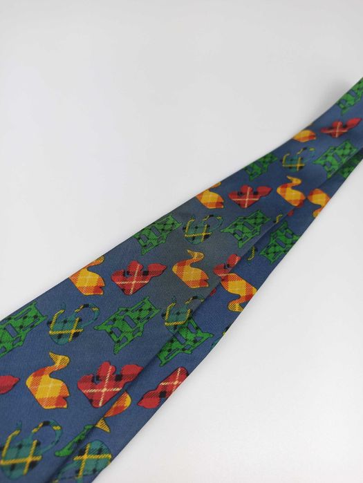 Angelo Marino włoski zielony jedwabny krawat w kaczki mpi19