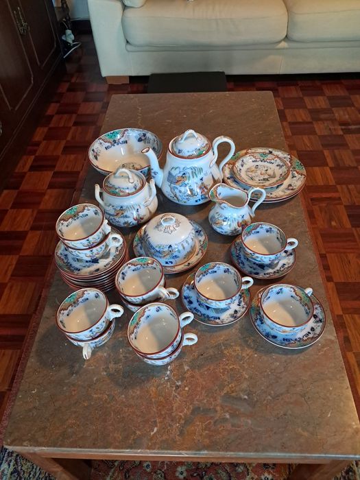 Serviço chá loiça holandesa, motivos orientais