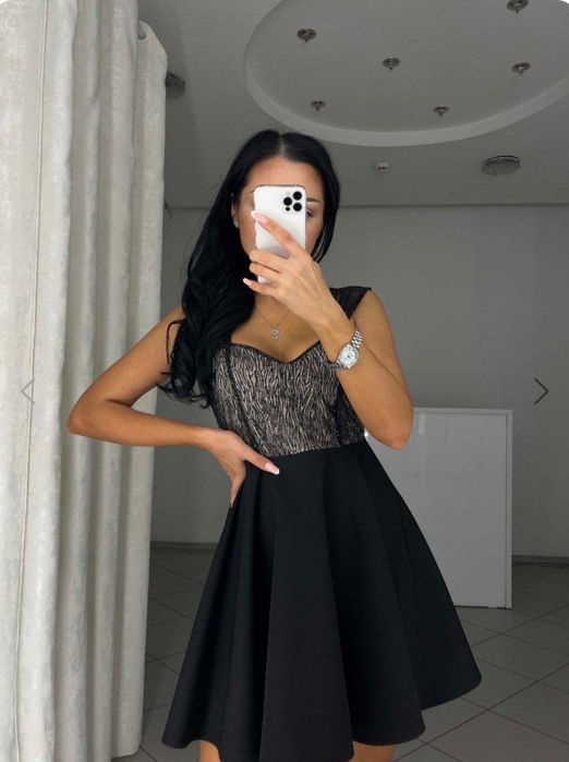 Сукня з блискучим верхом