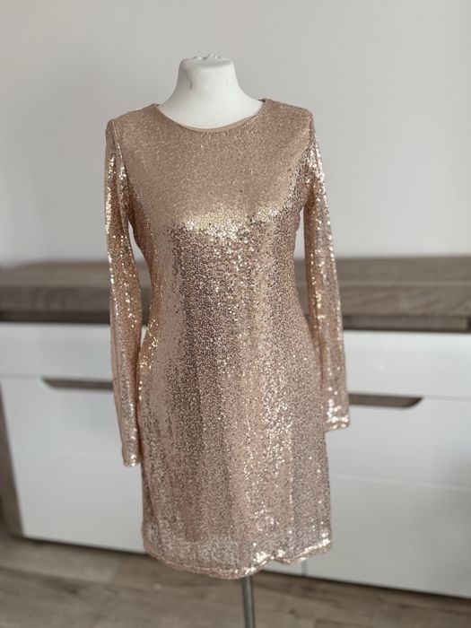 Nowa sukienka zlota cekiny M