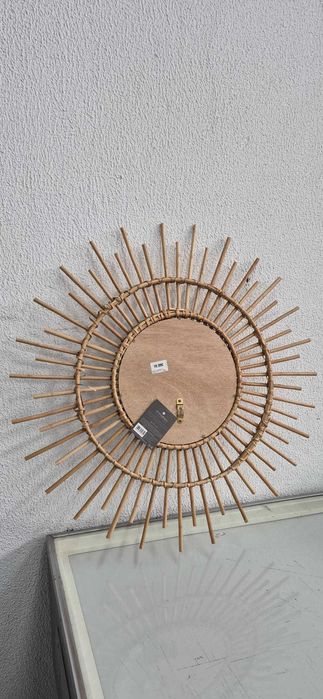 Espelho de bambu decorativo