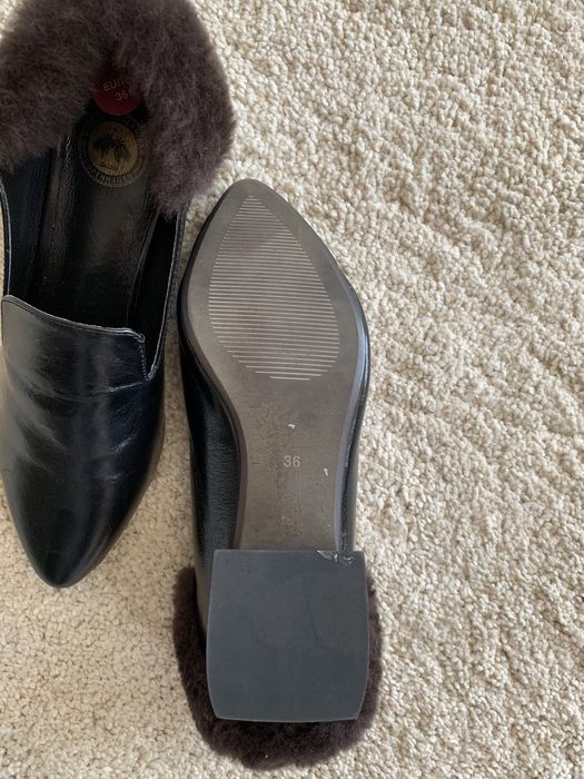 Buty typu mokasyny z futerkiem