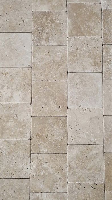 Promocja do 31.08.2026!Kamień naturalny trawertyn Super Light Premium 10cm x 10cm bębnowany.