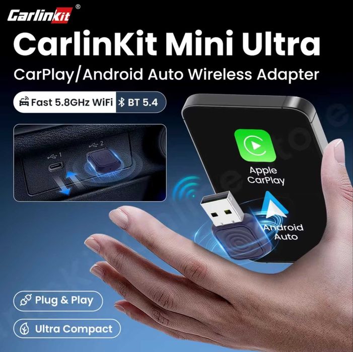 Carlinkit Mini Ultra 2025 - Адаптер беспроводного CarPlay/Android Auto