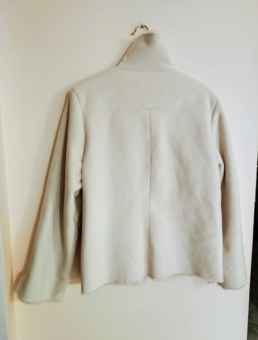 Kożuszek sztuczny bialy damski jak prawdziwy