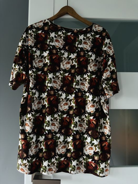 Tshirt koszulka Zara L flower w kwiaty print nadruk all over