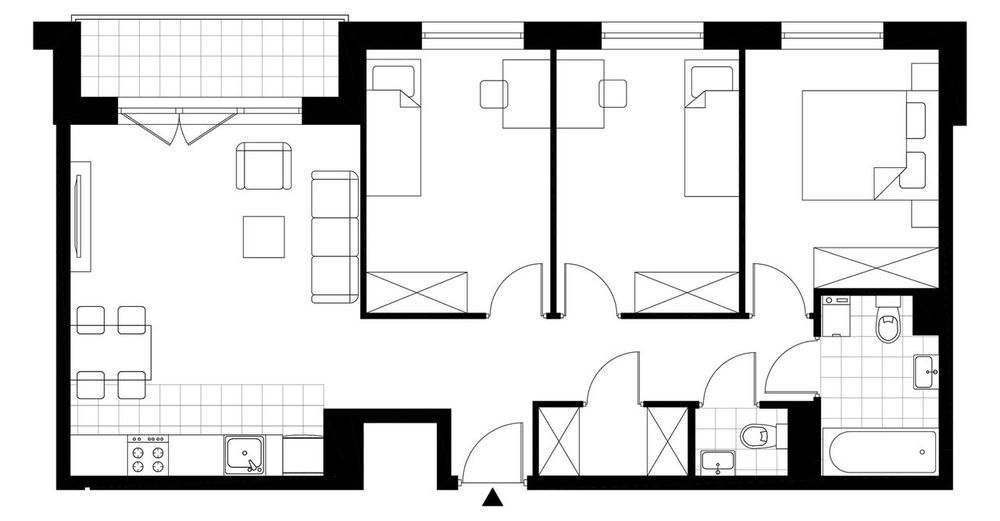 Gotowe 4-pokojowe mieszkanie 69 m² + loggia - Widok 6