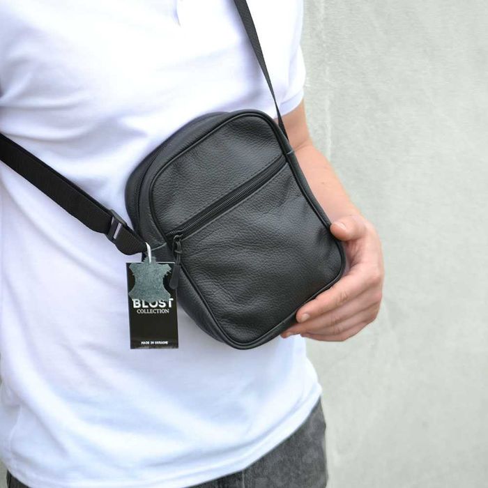 Чоловіча сумка з натуральної шкіри сумка месенджер шкіряна через плече