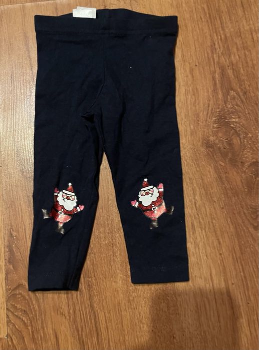 Leginsy granatowe świateczne r.74 primark