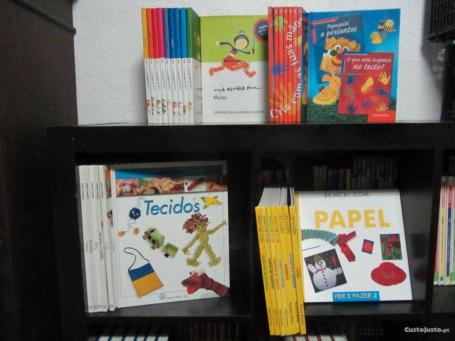 Livros Plástica e Contos Infantis, Nova Presença, 10 volumes e caixa