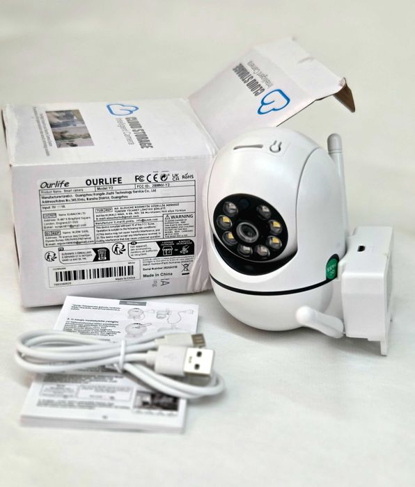 Câmara de segurança WiFi OurLife Y2 – motorizada, visão noturna e deteção de movimento