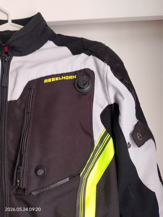 Kurtka tekstylna REBELHORN BORG BLACK/GREY/FLO YELLOW czarny szary żółty fluo